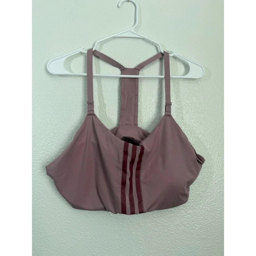 Adidas‎ All Me 3-Stripes Low Impact Sports Bra Mauve Pink FJ7283